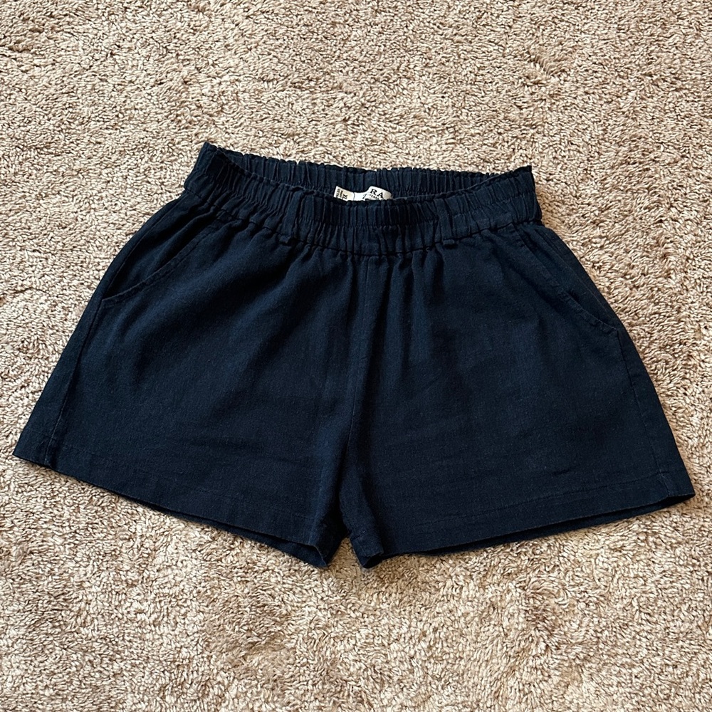 Girls / Teens Zara Anos Dark Navy Blue Linen Blend Shorts size XL
